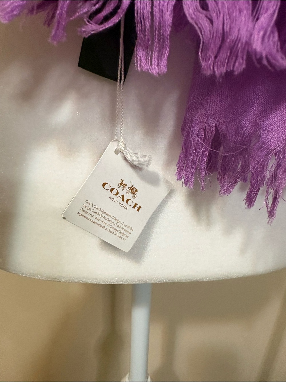 COACH Purple Women's Fashion Scarf - Lightweight Stylish Wrap - Picture 2 of 6